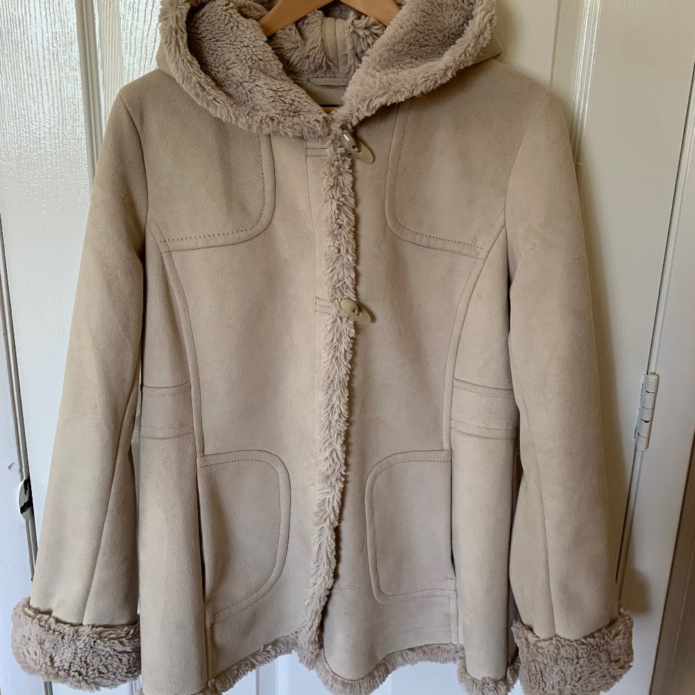 Jones New York Faux Suede Sherpa Jacket